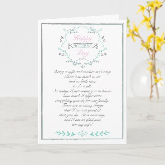 Moederdag Kaart voor vrouw (Gele Bloem)