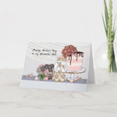 Moederdag Kaart voor vrouw met Cake & Cadeaus (Voorkant)