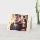 Moederdag Kaart voor vrouw met drie kinderen (Voorkant)