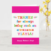 Moederdag Kaart voor Yiayia (Gele Bloem)