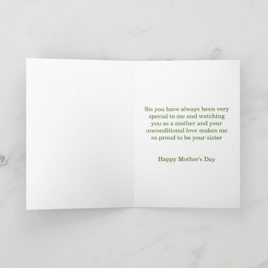 Moederdag Kaart voor zus (Binnen)