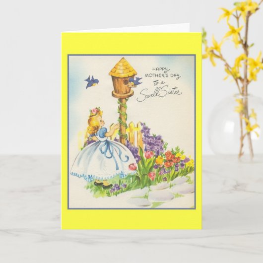  Moederdag Kaart voor zus (Gele Bloem)