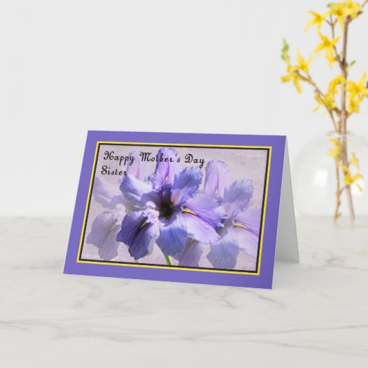 Moederdag Kaart voor zuster (Gele Bloem)