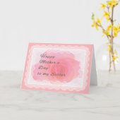 Moederdag Kaart voor Zuster Roze Rose (Gele Bloem)