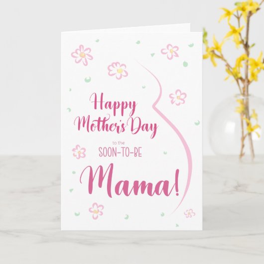 Moederdag Kaart voor zwangere moeder (Gele Bloem)