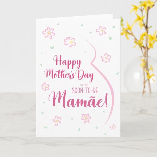 Moederdag Kaart voor Zwangerschap Mamãe (Gele Bloem)