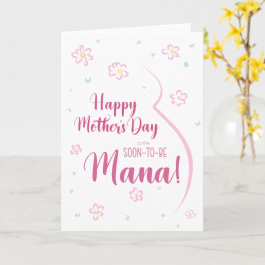 Moederdag Kaart voor Zwangerschap Mana (Gele Bloem)