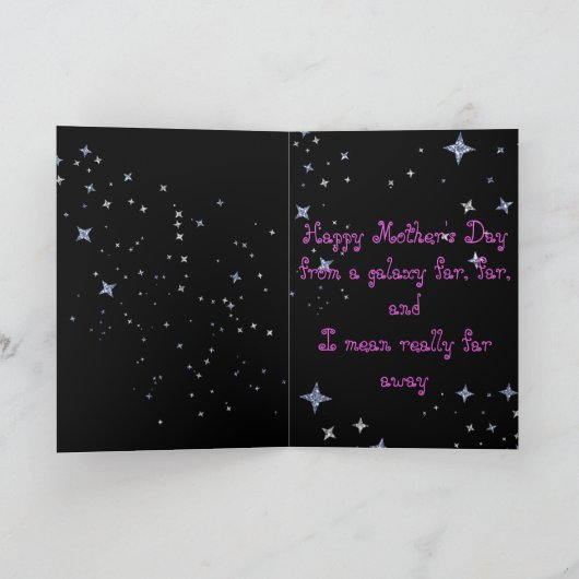 Moederdag Kaart w / Alien in een ruimteschip (Binnen)