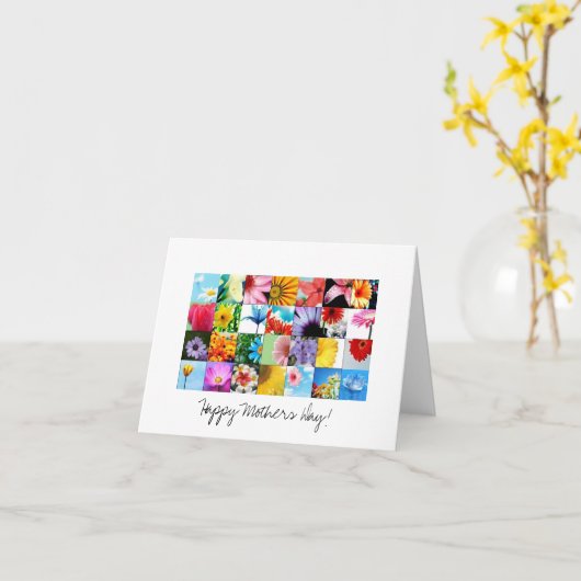 Moederdag Kaart w / gedicht (Gele Bloem)