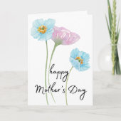 Moederdag kaart waterverf eenvoudig elegant (Voorkant)