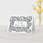 Moederdag Kaart wijnstok met paarse bloemen (Gele Bloem)