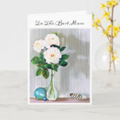 Moederdag Kaart Witte Rozen (Gele Bloem)