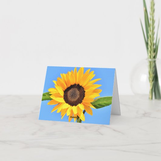 Moederdag Kaart Yellow Sunflower op Blue Sky (Achterkant)