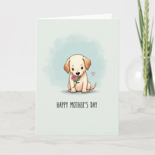 Moederdag kaart Zoete Pup (Voorkant)