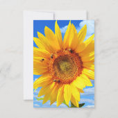 Moederdag Kaart Zonnebloem en bijen in de blauwe h (Achterkant)