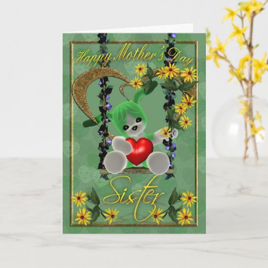 Moederdag Kaart, zus Kaart (Gele Bloem)