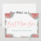 Moederdag kaarten Botanische Cute Sentimental (Voorkant / Achterkant)