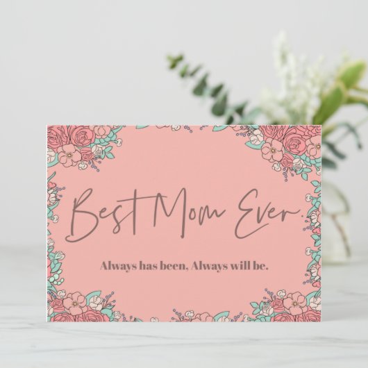 Moederdag kaarten Botanische Cute Sentimental (Staand voorkant)