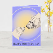 Moederdag Kaarten Polar Beer Wenskaart (Gele Bloem)