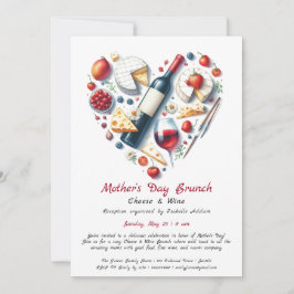 Moederdag kaas en wijn brunch uitnodiging