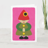 Moederdag Kabouter op Roze Kaart (Voorkant)