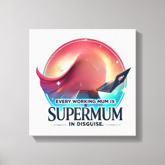 Moederdag kantoor cadeau Supermum AI kunst  Canvas Afdruk