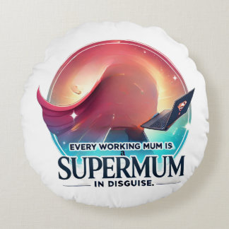 Moederdag kantoor cadeau Supermum AI-kunst  Rond Kussen