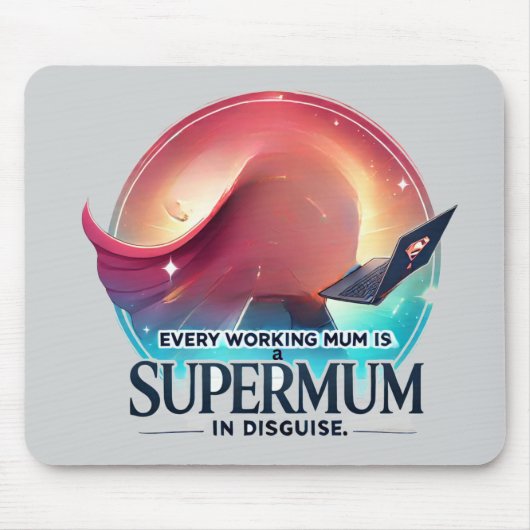 Moederdag kantoor gift Supermum AI kunst Muismat (Voorkant)