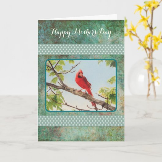 Moederdag Kardinaal Kaart (Gele Bloem)