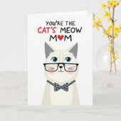 Moederdag kat art kaart (Gele Bloem)