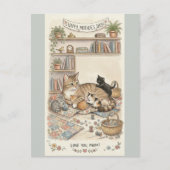 Moederdag Kat en Kittens Briefkaart (Voorkant)