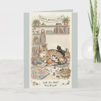 Moederdag Kat en Kittens Kaart
