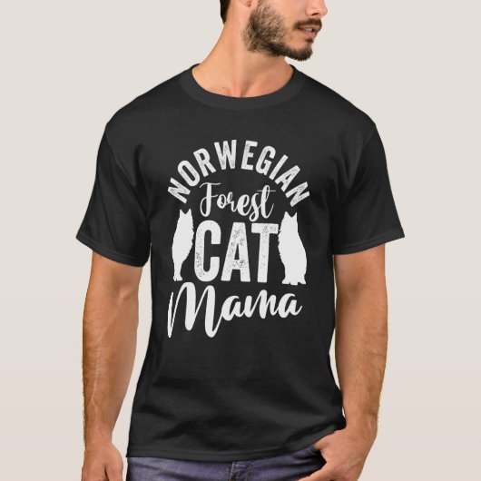 Moederdag Kat Moeder Kat Noorse Boskat Mam T-shirt (Voorkant)