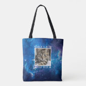 Moederdag Kat Moeder Pootafdrukken Foto Frame Ruim Tote Bag (Achterkant)