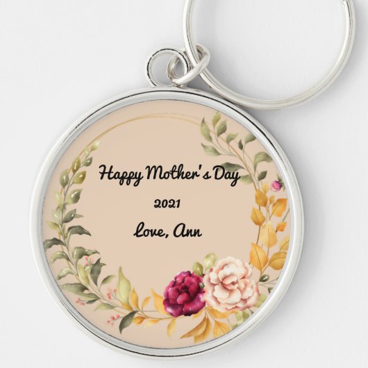 Moederdag Keepsake ronde Sleutelhanger (Voorkant)