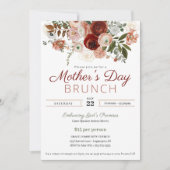 Moederdag kerk brunch blush roze bloemen kaart (Voorkant)