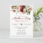 Moederdag kerk brunch blush roze bloemen kaart (Staand voorkant)