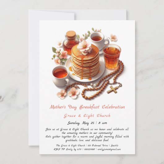 Moederdag kerkbrunch uitnodiging – Meidoorn (Voorkant)