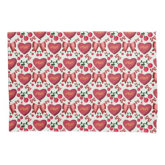 Moederdag Kers Boog Hart Patroon Cute  Kussensloop (Voorkant)