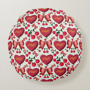 Moederdag kers boog patroon cadeau  rond kussen