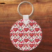 Moederdag kers boog patroon cadeau sleutelhanger (Voorkant)