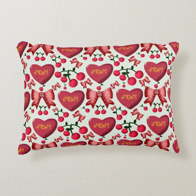 Moederdag kersenboogpatroon cadeau  accent kussen (Voorkant)