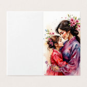 Moederdag Kimono Kunst met Bloemige Omarming Kaart (Buitenkant ongevouwen)