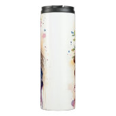 Moederdag Kimono Kunst met Bloemige Omarming Thermosbeker (Achterkant)