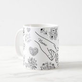 Moederdag Kinderen Die Hand Van Moeder Vasthouden Koffiemok (Voorkant links)