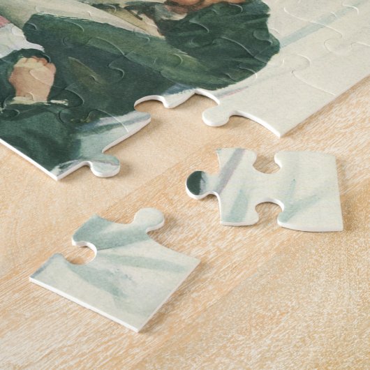  moederdag, kinderen die kaarten lezen in bed legpuzzel (Zijkant)