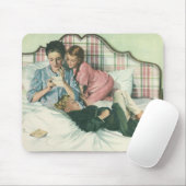 moederdag, kinderen die kaarten lezen in bed muismat (Met muis)