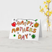 Moederdag Kindertekening Kaart (Gele Bloem)