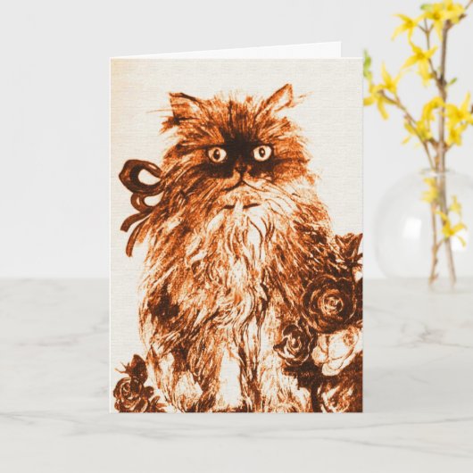 MOEDERDAG KITTEN MET ROZEN KAART (Gele Bloem)