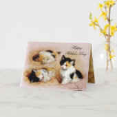 MOEDERDAG KITTENS wakker worden Kaart (Gele Bloem)